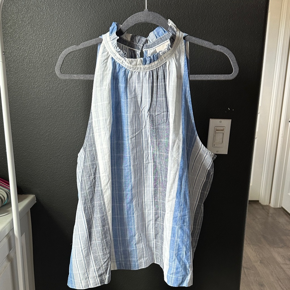 Universal Thread Blue and White Striped Tank Top